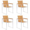 vidaXL Tr&auml;dg&aring;rdsstolar med dynor 4 st massiv teak