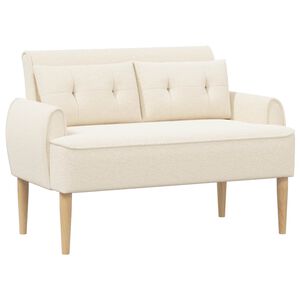 vidaXL Loveseat med knapprapport Gr&auml;ddvit 117 x 67 x 77 cm Boucl&eacute;