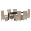 vidaXL Tr&auml;dg&aring;rdsm&ouml;belset 7 st Beige konstrotting