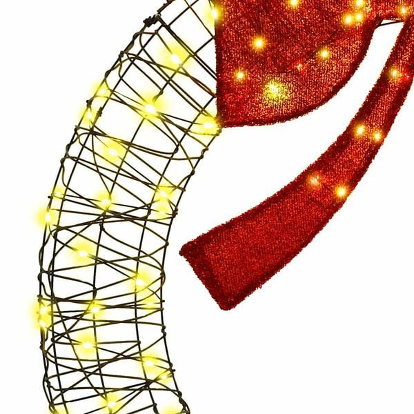 vidaXL Krans med 150 LED-lampor Varmvit 120 cm Rotting