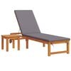 vidaXL Solstol Reclining 2 pcs Brun Massivt Akaciatr&auml;