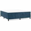 vidaXL Boxspring-s&auml;ngram m&ouml;rkbl&aring; 200x200 cm sammet