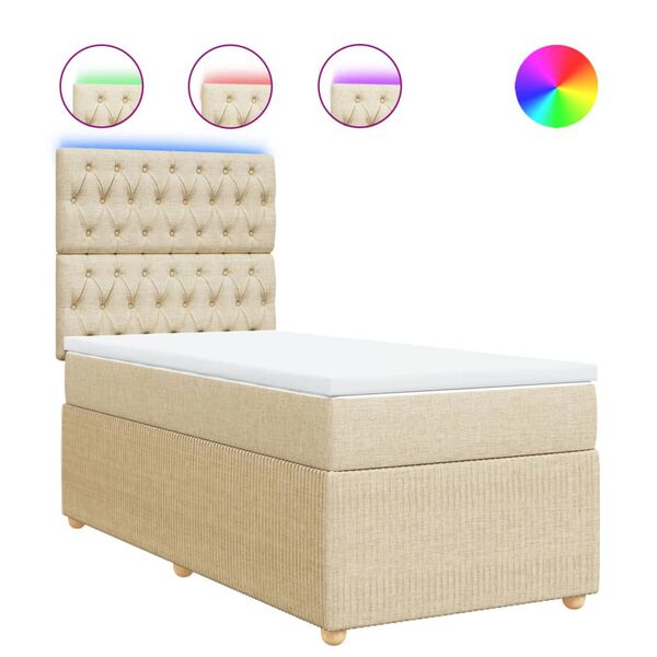 vidaXL Rams&auml;ng med madrass gr&auml;ddvit 90x200 cm tyg