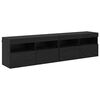 vidaXL TV-v&auml;ggsk&aring;p 2 pcs Svart Ek 80 x 30 x 40 cm Konstruerat tr&auml;