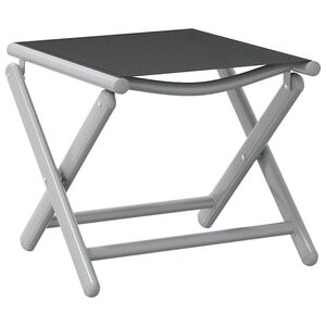 vidaXL Fotpall hopf&auml;llbar textilen och aluminium svart och silver