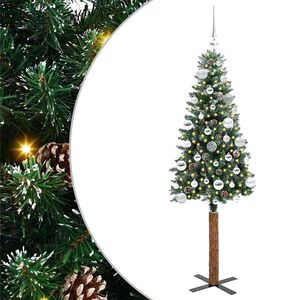 vidaXL Smal julgran Gr&ouml;n 150 cm PVC och solid furu