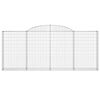 vidaXL Gabioner bågformade 6 st 300x30x120/140 cm galvaniserat järn