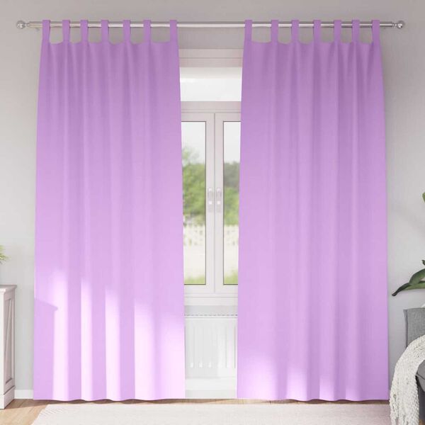 vidaXL M&ouml;rkl&auml;ggningsgardiner med Ringar 2 pcs Lila 245 x 140 cm