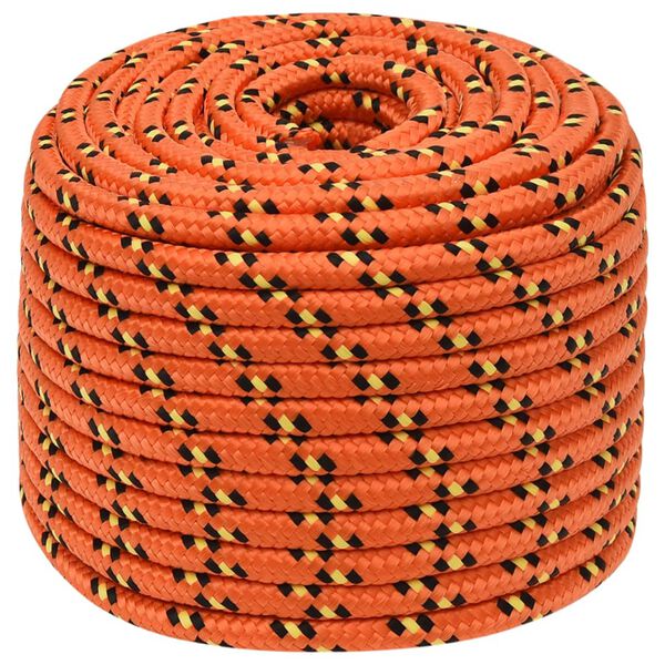 vidaXL Båtlina orange 12 mm 50 m polypropylen