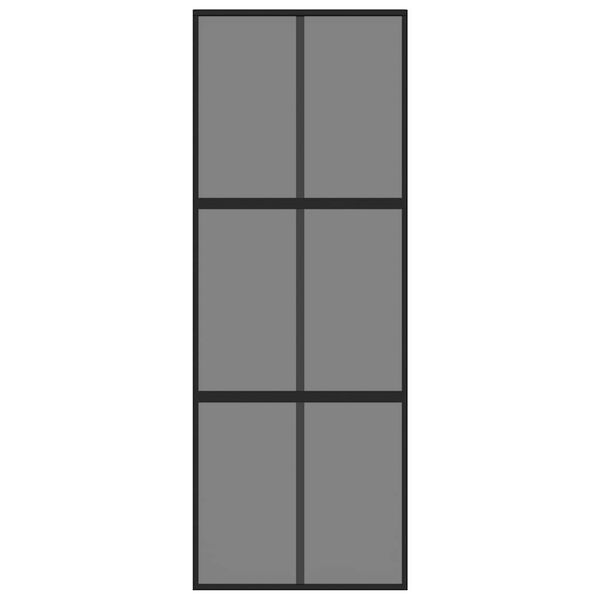 vidaXL Skjutd&ouml;rr svart 76x205 cm h&auml;rdat glas och aluminium