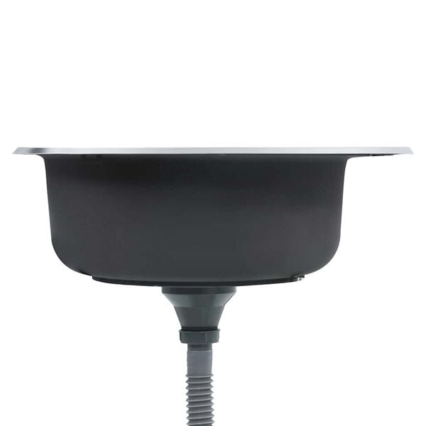 vidaXL Diskbänk med sil och vattenlås rostfritt stål