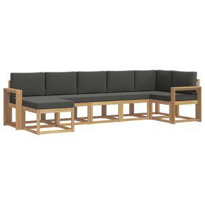 vidaXL Utomhussoffset 7 st Vit och antracit Polyester