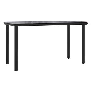 vidaXL Tr&auml;dg&aring;rdsbord svart 200x100x74 cm h&auml;rdat glas