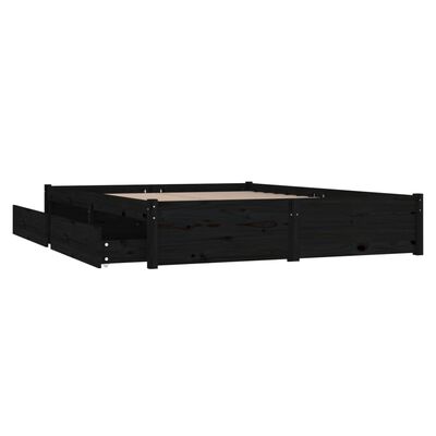 vidaXL Sängram med lådor svart 120x190 cm