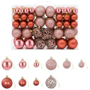 vidaXL Julgranskulor 100 st rosa och rosenr&ouml;tt 3/4/6 cm