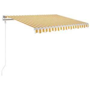 vidaXL Markis manuellt inf&auml;llbar 350x250 cm gul och vit