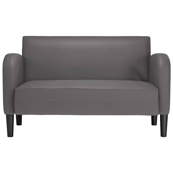 vidaXL Loveseat soffa gr&aring; 110 cm konstl&auml;der