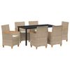 vidaXL Tr&auml;dg&aring;rdsm&ouml;belset 7 st Beige konstrotting