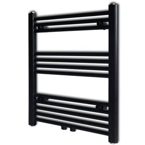 Handdukstork centralv&auml;rme element rak 600 x 764 mm svart