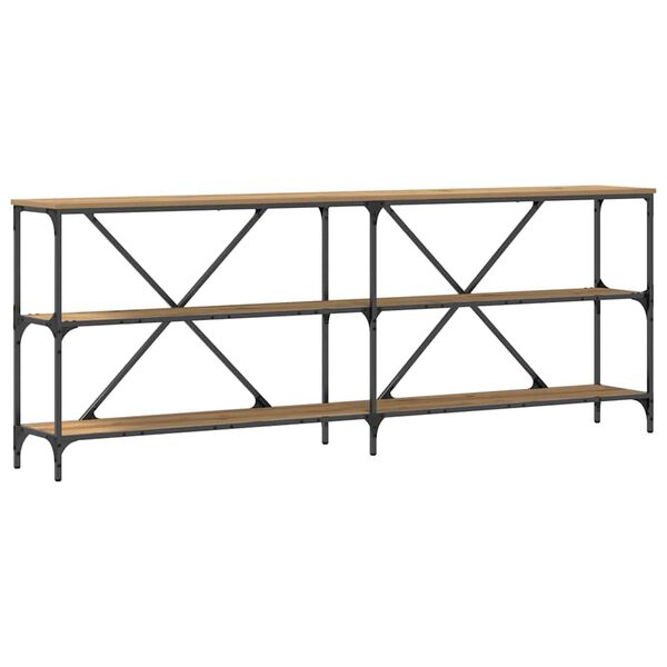 vidaXL Konsolbord Artisan Ek 200 x 30 x 75 cm Konstruerat tr&auml;