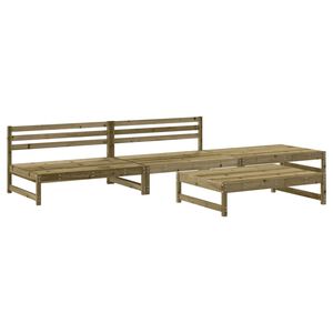 vidaXL Loungegrupp med dynor 4 delar impregnerad furu