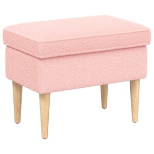 vidaXL Fotpall Rosa 55 x 35 x 41 cm Boucl&eacute;