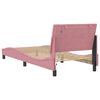 vidaXL Bed Frame with LED without Mattress "Hanko" Pink 80x200 cm Velvet