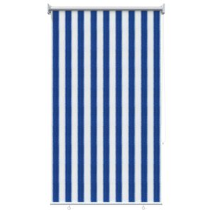 vidaXL Utomhus Rullgardin 90% UV Block Bl&aring; och Vit Rand 60 x 140 cm