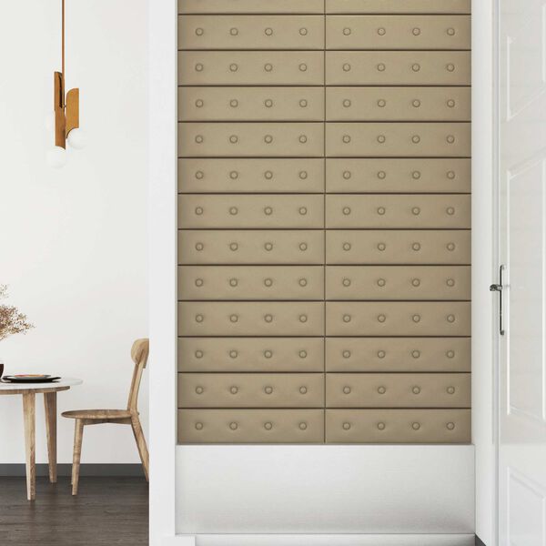 vidaXL V&auml;ggs&auml;nggavel 12 pcs Cappuccino 60 x 15 cm Konstl&auml;der