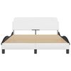 vidaXL Bed Frame "Dover" White&Black 140x190 cm Faux Leather