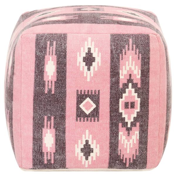vidaXL Sittpuff design med tryck rosa 45x45x45 cm bomull