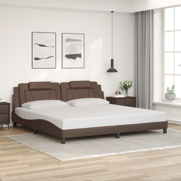 vidaXL Bed Frame "Viana" without Mattress Brown 200x200 cm Faux Leather
