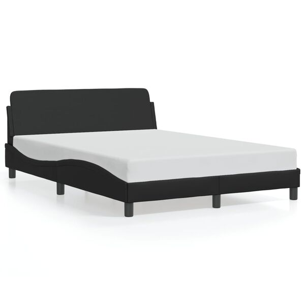vidaXL Bed Frame "Dover" Black 140x190 cm Faux Leather