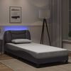 vidaXL Bed Frame with LED without Mattress "Hvar" Grey 80x200 cm