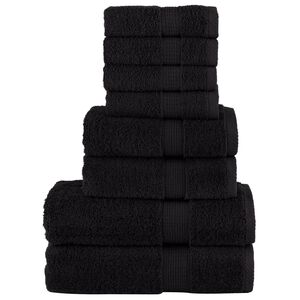 vidaXL Premium handdukar 8 st SOLUND svart 600 gsm
