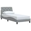 vidaXL Bed Frame without Mattress Light Grey 90x200 cm Fabric