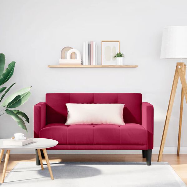 vidaXL Loveseat soffa vinr&ouml;d 111 cm sammet