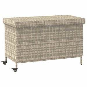 vidaXL Dynbox p&aring; hjul ljusgr&aring; 110x55x73 cm konstrottning