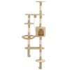 vidaXL Kattr&auml;d v&auml;ggmonterat med kl&ouml;spelare i sisal 194 cm beige