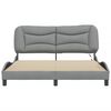 vidaXL Bed Frame with LED without Mattress "Hvar" Light Grey 160x200 cm Fabric