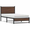 vidaXL S&auml;ngram utan madrass metall brun ek 90x200 cm