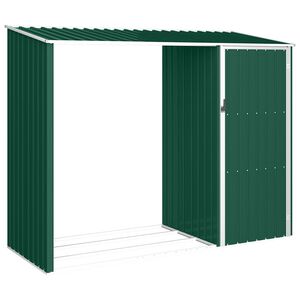 vidaXL Vedskjul gr&ouml;n 245x98x159 cm galvaniserat st&aring;l