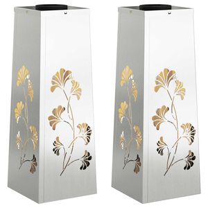 vidaXL Solar LED Stig Ljus 2 st Varmvit 18 x 18 x 50 cm