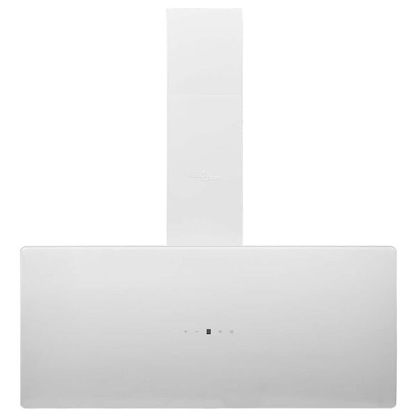 vidaXL Köksfläkt 90 cm stål och härdat glas vit