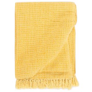 vidaXL Filt bomull 160x210 cm senapsgul