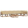 vidaXL Utomhussoffset med kudde 7 pcs Naturlig och Beige