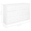 vidaXL Sk&auml;nk med 7 l&aring;dor vit 113x35x73 cm massiv furu