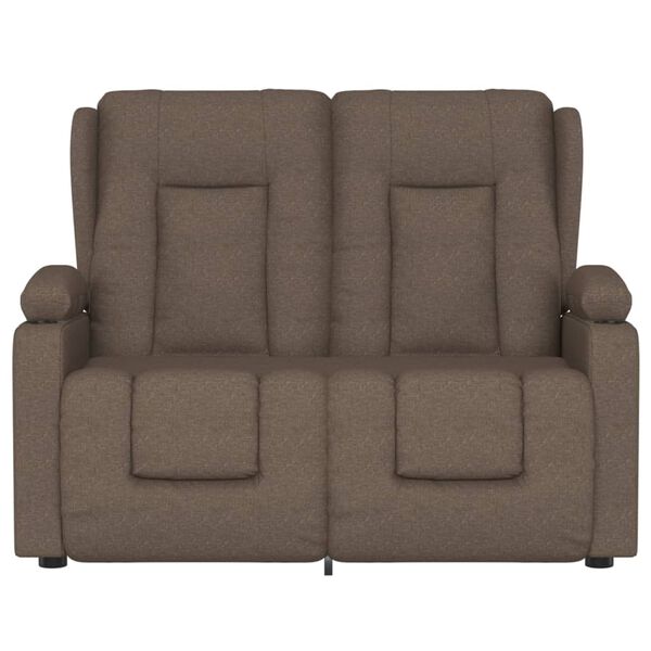 vidaXL Massagefåtölj med kopphållare 2-sits taupe tyg