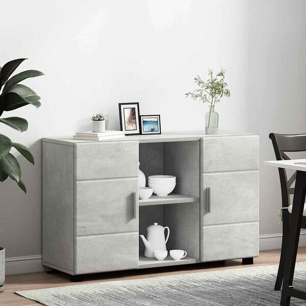 vidaXL Sideboard med hylla FLORIN Betonggr&aring; 88,5 x 30,5 x 55,5 cm