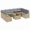 vidaXL Soffset 10 st Beige och Ljusgr&aring; konstrotting